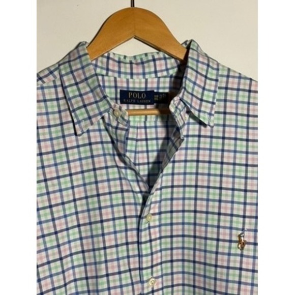 Polo Ralph Lauren Mens 1X Tall Oxford Short‎ Sleeve Check Plaid Shirt - Picture 2 of 8